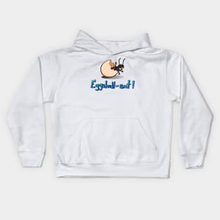 Eggshell-ant ant in an egg, fun art, play on word Kids Hoodie